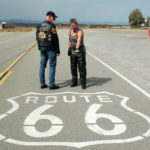 Carla en Anne Jan op Route66 tijdens hun Amerika motorreis in 2015.